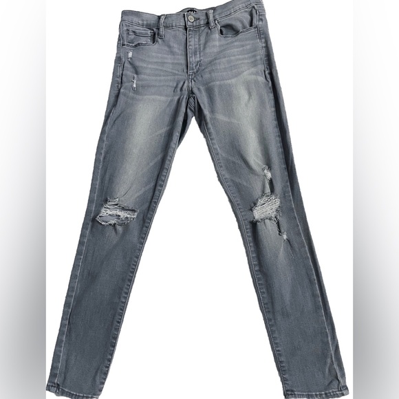 GAP 1969 Mid Rise Distressed Favorite Jeggings Women’s 6/28 Regular Gray Destroy - Picture 2 of 8